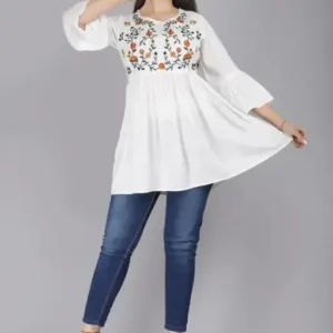 Embroider flower top